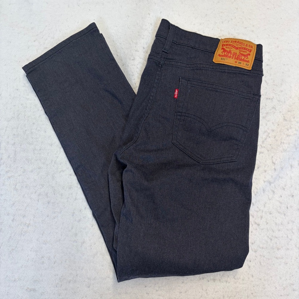 Levi's 511 Slim Fit Jeans Mens 36x32 Dark Wash Blue Stretch Denim